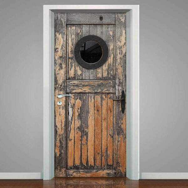 Adesivo Para Porta Madeira Velha Seleiro-93x210cm