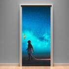 Adesivo Para Porta Menino Nas Estrelas-93x210cm