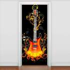 Adesivo Para Porta Musica Guitarra-73x210cm