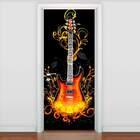 Adesivo Para Porta Musica Guitarra-83x210cm