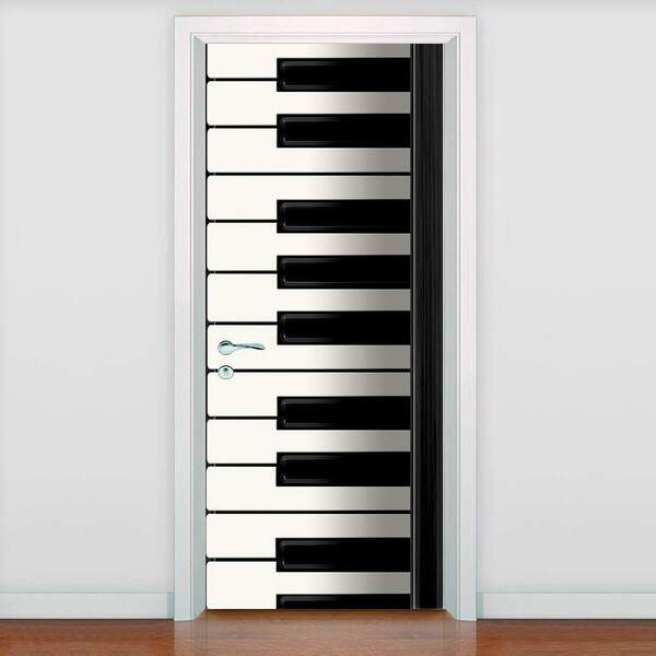 Adesivo Para Porta Musica Piano-63x210cm