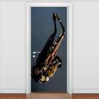 Adesivo Para Porta Musica Saxofone-63x210cm
