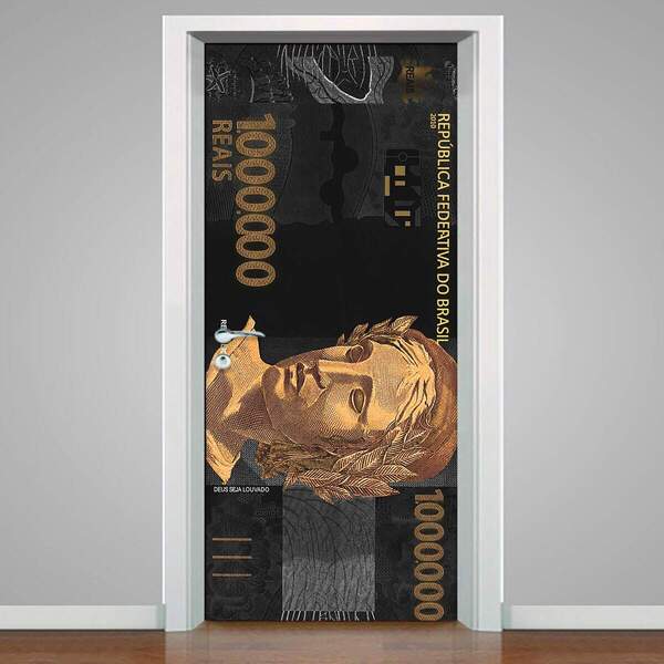 Adesivo Para Porta Nota De Um Milhão De Reais-83x210cm