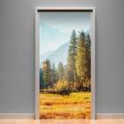 Adesivo Para Porta Paisagem 14 Árvores E Montanhas-93x210cm