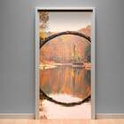 Adesivo Para Porta Paisagem 19 Círculo E Rio-83x210cm