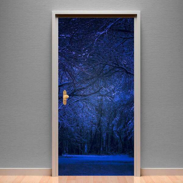 Adesivo Para Porta Paisagem 28 Floresta Escura-93x210cm