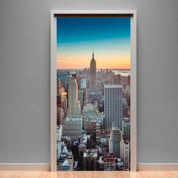 Adesivo Para Porta Paisagem 33 Nova York-93x210cm
