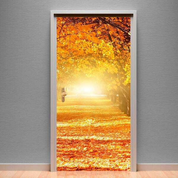 Adesivo Para Porta Paisagem 40 Árvore Outono-93x210cm