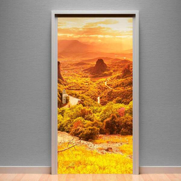 Adesivo Para Porta Paisagem 43 Vista Da Montanha-63x210cm