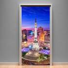 Adesivo Para Porta Paisagem 57 Cidade Iluminada-83x210cm