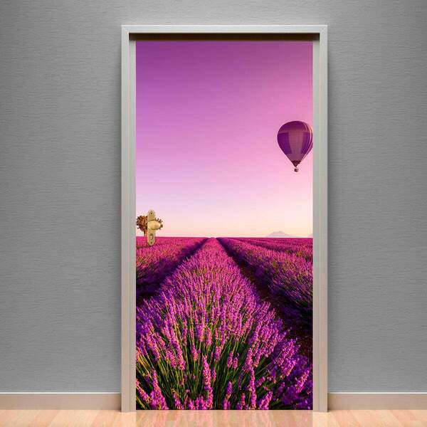 Adesivo Para Porta Paisagem 93 Campo Com Balão-73x210cm