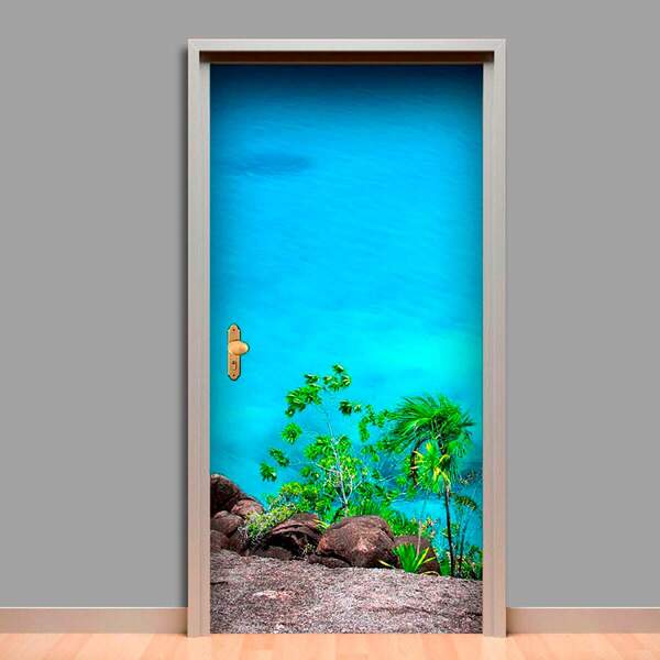 Adesivo Para Porta Paisagem Caribe 2-83x210cm