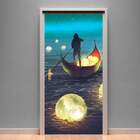 Adesivo Para Porta Paisagem Navengando Nas Nuvens-83x210cm