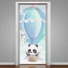 Adesivo Para Porta Panda Baby No Balão-93x210cm