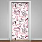 Adesivo Para Porta Paris Rosa-83x210cm