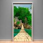Adesivo Para Porta Ponte Em Cima Do Rio 02-73x210cm