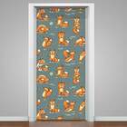 Adesivo Para Porta Raposinhas-83x210cm