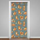 Adesivo Para Porta Raposinhas-93x210cm