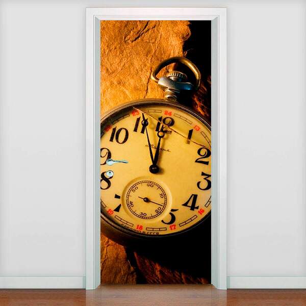 Adesivo Para Porta Relógio De Bolso Retrô-83x210cm