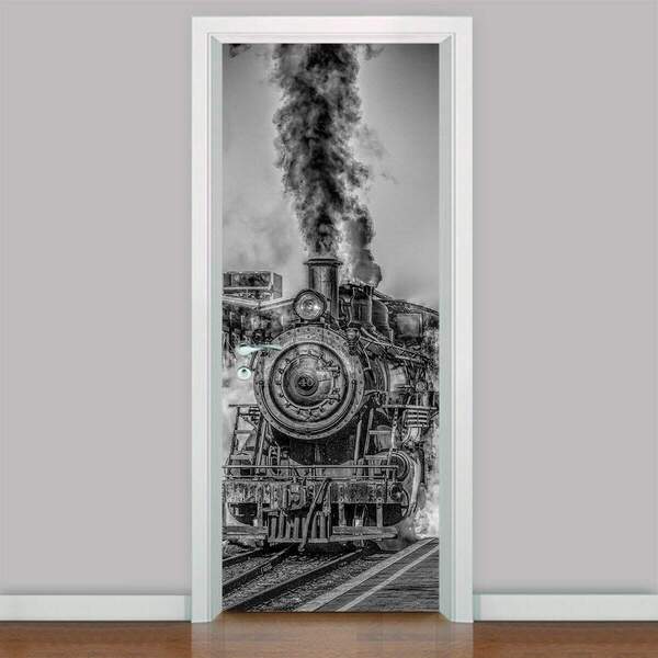 Adesivo Para Porta Retrô Locomotiva-93x210cm