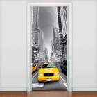 Adesivo Para Porta Táxi Amarelo New York-83x210cm