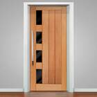 Adesivo Para Porta Tema Madeira Com Vidro 01-73x210cm