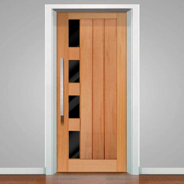 Adesivo Para Porta Tema Madeira Com Vidro 01-73x210cm