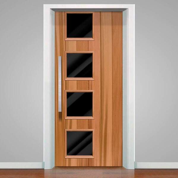 Adesivo Para Porta Tema Madeira Com Vidro 02-73x210cm