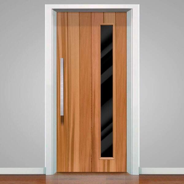 Adesivo Para Porta Tema Madeira Com Vidro 03-63x210cm