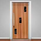 Adesivo Para Porta Tema Madeira Com Vidro 04-63x210cm