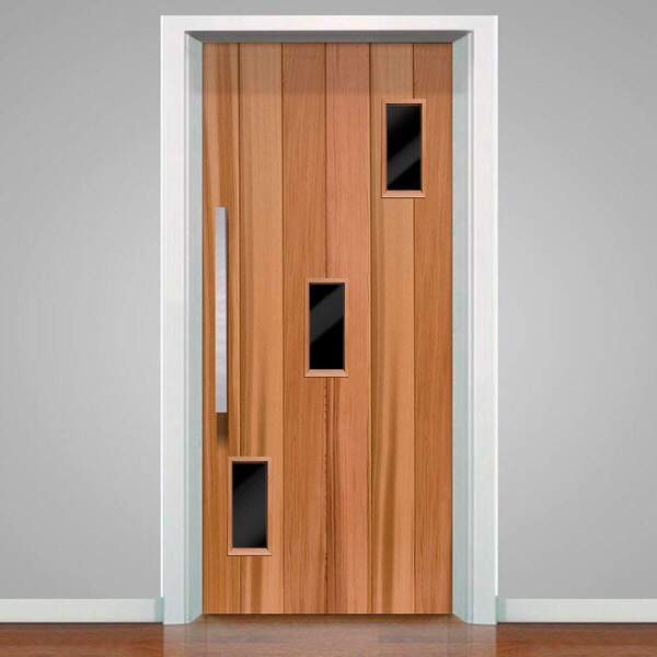 Adesivo Para Porta Tema Madeira Com Vidro 04-63x210cm