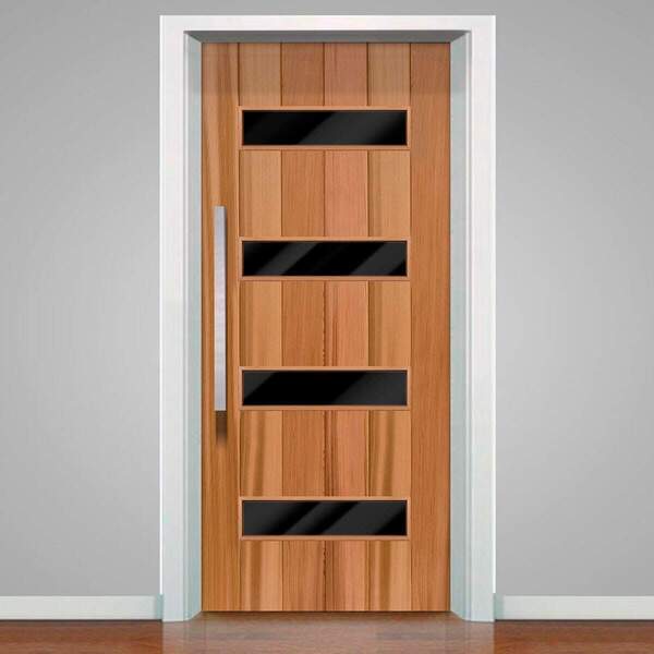 Adesivo Para Porta Tema Madeira Com Vidro 05-73x210cm