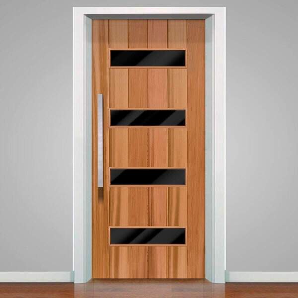 Adesivo Para Porta Tema Madeira Com Vidro 05-93x210cm