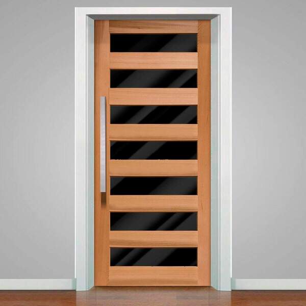 Adesivo Para Porta Tema Madeira Com Vidro 07-83x210cm