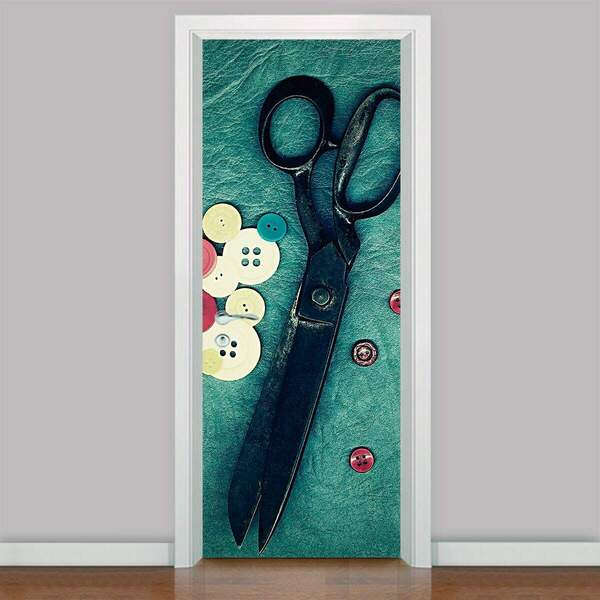 Adesivo Para Porta Tesoura E Botões-93x210cm