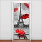 Adesivo Para Porta Torre Eiffel E Guarda Chuvas-93x210cm
