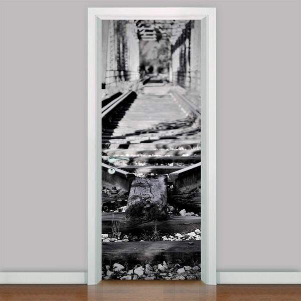 Adesivo Para Porta Trilhos De Trem-83x210cm