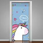 Adesivo Para Porta Unicórnio Falando-63x210cm