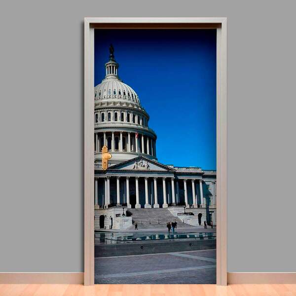 Adesivo Para Porta Washington Dc-63x210cm