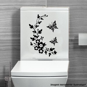 Adesivo Para Vaso Sanitário Floral - *atenção As Medidas* | Leroy Merlin