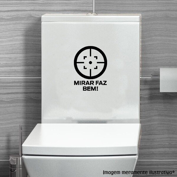 Adesivo Para Vaso Sanitário - Mirar Faz Bem - *atenção As Med