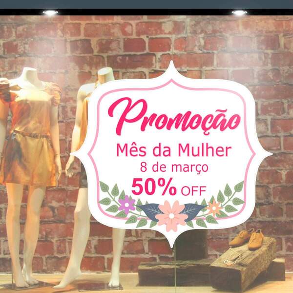 Adesivo Para Vitrine Dia Da Mulher 13-m 55x60cm