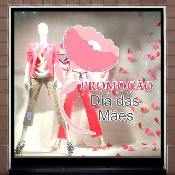 Adesivo Para Vitrine Dia Das Mães 16-m 60x55cm