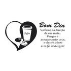 Adesivo Parede Cozinha Frase Café Coffee Bom Dia Fé Alegria