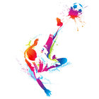 Adesivo Parede Jogador Futebol Bola Infantil Colorido Menino