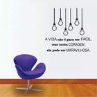 Adesivo Parede Luz Lâmpada Frase Vida-m 58x58cm