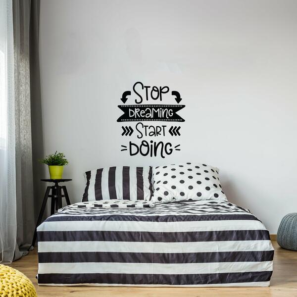 Adesivo Parede Quarto Frase Stop Dreaming