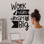 Adesivo Parede Quarto Frase Work Hard