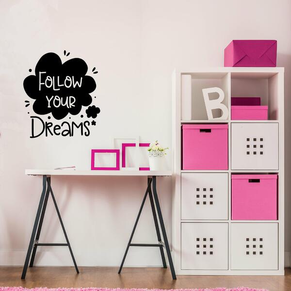 Adesivo Parede Quarto Frases De Motivacão Follow Your Dreams
