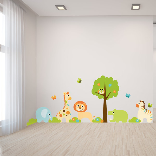 Get Wallpaper Adesivo Parede Quarto Infantil Animais E Arvore Leroy Merlin Desktop Wallpaper